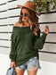 One Shoulder Textured Knit Sweater