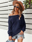 One Shoulder Textured Knit Sweater