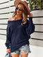One Shoulder Textured Knit Sweater