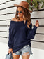 One Shoulder Textured Knit Sweater