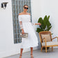 Off Shoulder Lace Sleeve Dress
