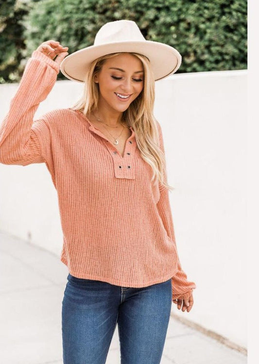 Eyelet Ribbed Knit Sweater