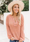 Eyelet Ribbed Knit Sweater