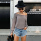 Solid Off Shoulder Sweater