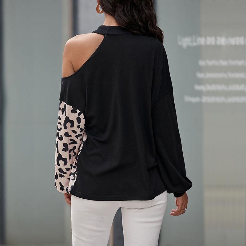 Two Tone One Shoulder Sweater