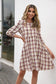 Round Neck Plaid Dress