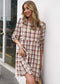 Round Neck Plaid Dress