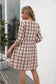 Round Neck Plaid Dress