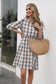 Round Neck Plaid Dress