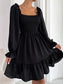 Shirred Ruffle Hem Dress