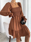 Shirred Ruffle Hem Dress