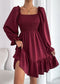 Shirred Ruffle Hem Dress