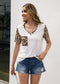 Contrast Leopard Print Pocket Tee