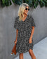 Contrast Button Animal Print Dress