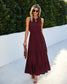 Tie Neck Solid Maxi Dress