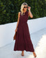 Tie Neck Solid Maxi Dress