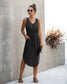 Drawstring Waist Rounded Hem Dress