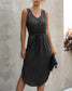 Drawstring Waist Rounded Hem Dress