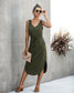 Drawstring Waist Rounded Hem Dress