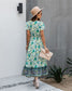 Button Detail Bohemian Floral Dress