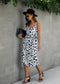 V Neck Animal Print Dress