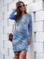 Long Sleeve Overlap Hem Dress