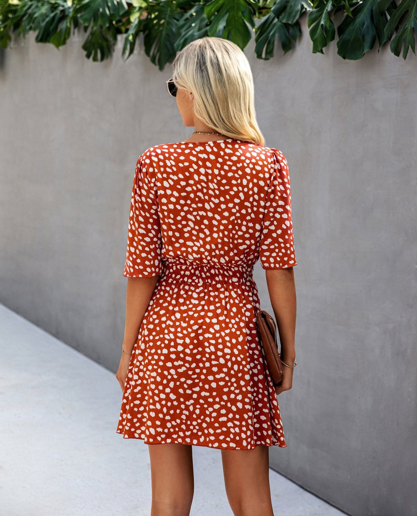 Cheetah Print Gathered Waist Dress