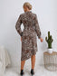 Leopard Print Diagonal Hem Dress