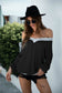 Off Shoulder Two Tone Sweater