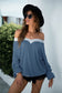 Off Shoulder Two Tone Sweater