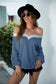 Off Shoulder Two Tone Sweater