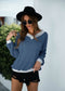 Off Shoulder Two Tone Sweater