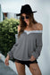 Off Shoulder Two Tone Sweater