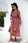 Tie Neck Ruffle Hem Dress