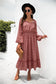 Tie Neck Ruffle Hem Dress