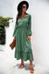 Tie Neck Ruffle Hem Dress