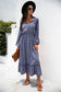 Tie Neck Ruffle Hem Dress