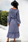 Tie Neck Ruffle Hem Dress