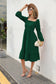 Double Puff Sleeve Solid Dress