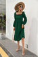 Double Puff Sleeve Solid Dress