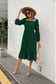 Double Puff Sleeve Solid Dress