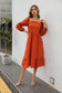 Double Puff Sleeve Solid Dress