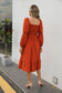 Double Puff Sleeve Solid Dress