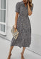 Floral Puff Sleeve Vintage Dress