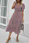 Floral Puff Sleeve Vintage Dress