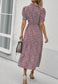 Floral Puff Sleeve Vintage Dress