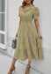 Floral Puff Sleeve Vintage Dress