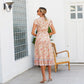 Floral Print Butterfly Sleeve Dress