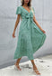 Floral Print Ribbon Front Dress