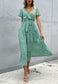 Floral Print Ribbon Front Dress